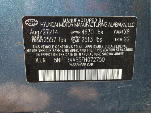 Photo 9 VIN: 5NPE34AB5FH072750 - HYUNDAI SONATA SPO 