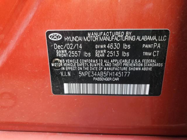 Photo 9 VIN: 5NPE34AB5FH145177 - HYUNDAI SONATA SPO 