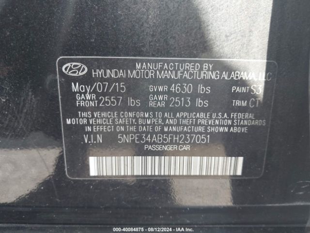 Photo 8 VIN: 5NPE34AB5FH237051 - HYUNDAI SONATA 