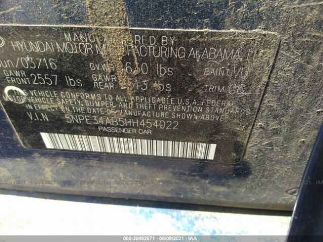 Photo 8 VIN: 5NPE34AB5HH454022 - HYUNDAI SONATA 