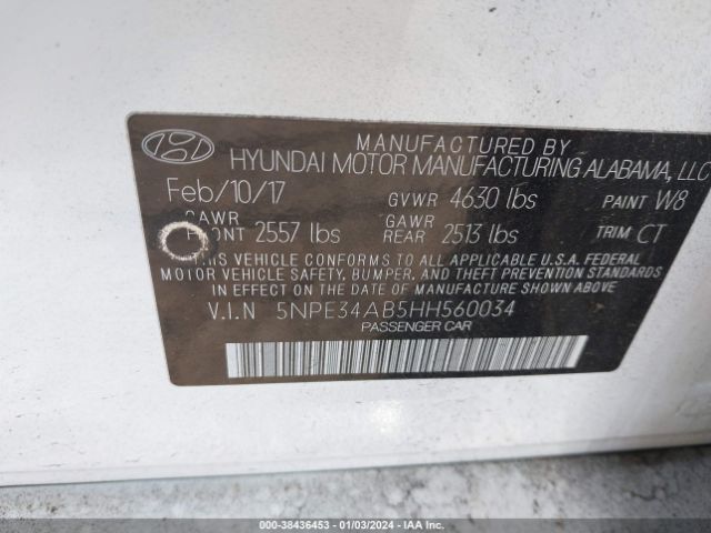 Photo 8 VIN: 5NPE34AB5HH560034 - HYUNDAI SONATA 