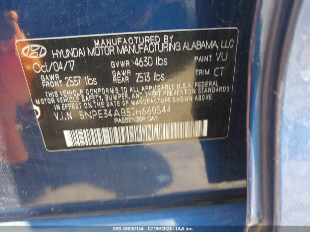 Photo 8 VIN: 5NPE34AB5JH660544 - HYUNDAI SONATA 