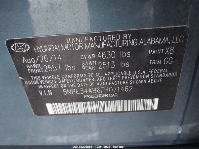 Photo 8 VIN: 5NPE34AB6FH071462 - HYUNDAI SONATA 