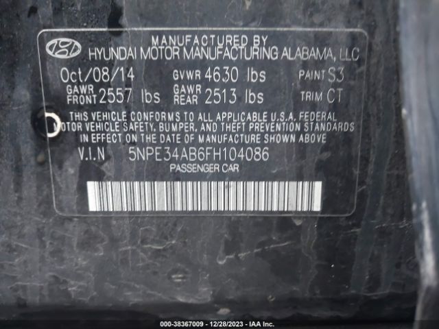 Photo 8 VIN: 5NPE34AB6FH104086 - HYUNDAI SONATA 