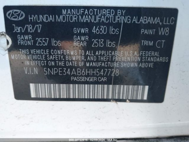 Photo 8 VIN: 5NPE34AB6HH547728 - HYUNDAI SONATA 