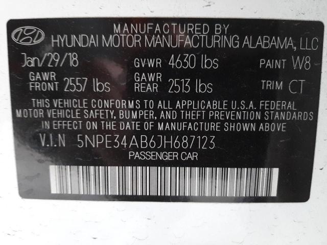 Photo 9 VIN: 5NPE34AB6JH687123 - HYUNDAI SONATA SPO 