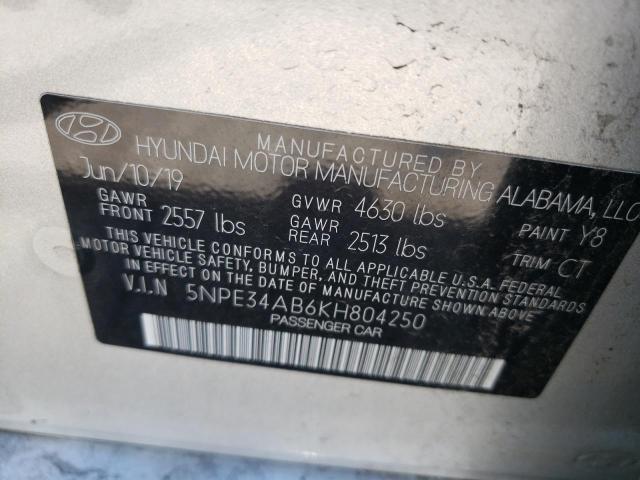 Photo 9 VIN: 5NPE34AB6KH804250 - HYUNDAI SONATA LIM 