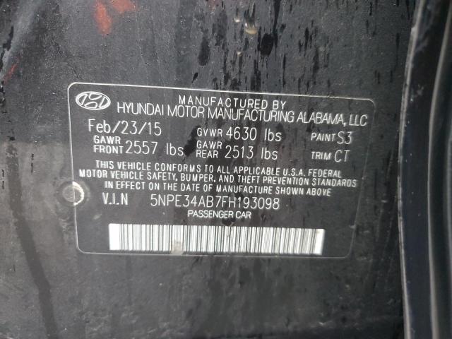 Photo 11 VIN: 5NPE34AB7FH193098 - HYUNDAI SONATA 