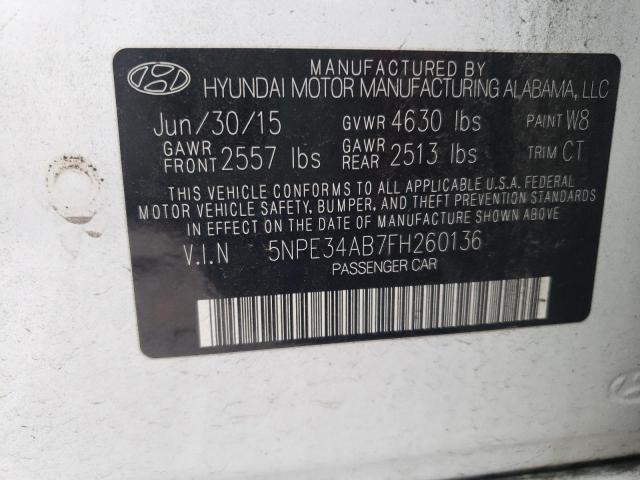 Photo 9 VIN: 5NPE34AB7FH260136 - HYUNDAI SONATA SPO 