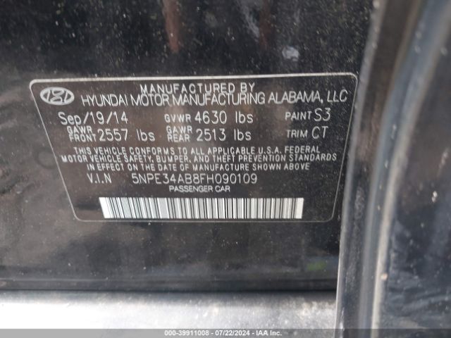 Photo 8 VIN: 5NPE34AB8FH090109 - HYUNDAI SONATA 