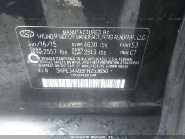 Photo 8 VIN: 5NPE34AB8FH253650 - HYUNDAI SONATA 