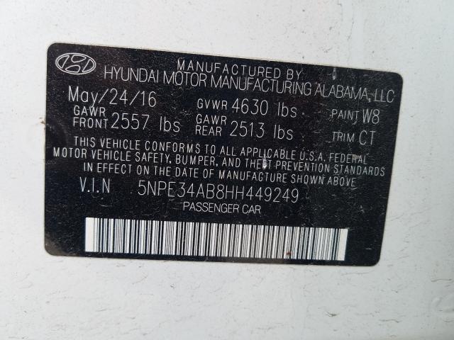 Photo 9 VIN: 5NPE34AB8HH449249 - HYUNDAI SONATA SPO 