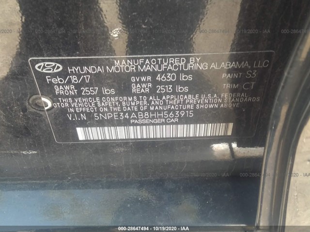 Photo 8 VIN: 5NPE34AB8HH563915 - HYUNDAI SONATA 