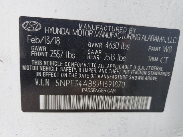 Photo 11 VIN: 5NPE34AB8JH691870 - HYUNDAI SONATA 