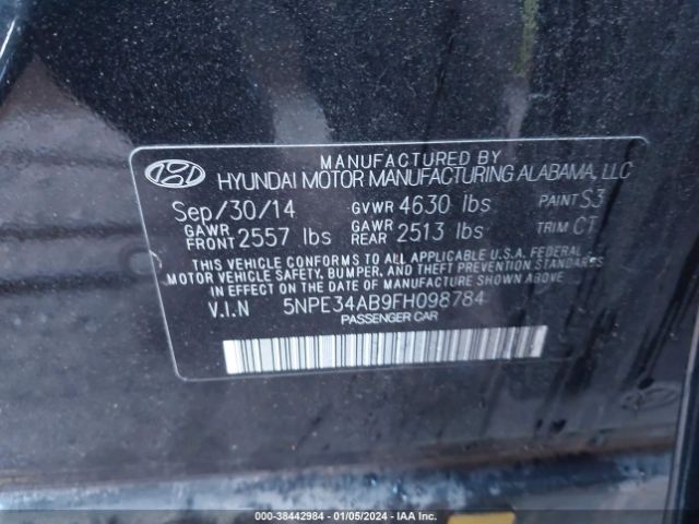 Photo 8 VIN: 5NPE34AB9FH098784 - HYUNDAI SONATA 