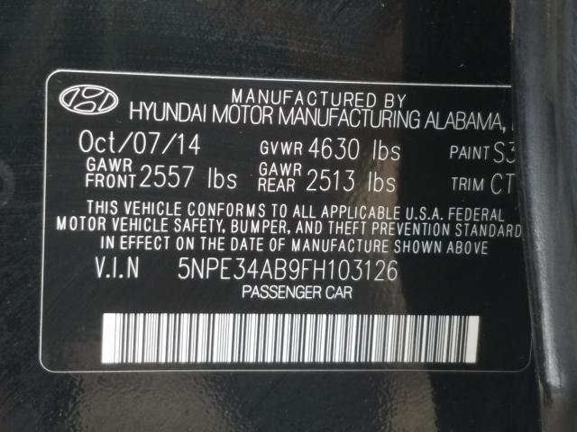 Photo 9 VIN: 5NPE34AB9FH103126 - HYUNDAI SONATA SPO 