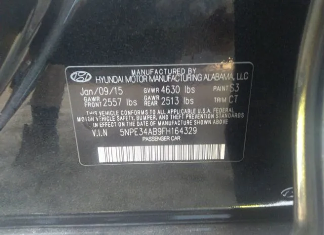 Photo 8 VIN: 5NPE34AB9FH164329 - HYUNDAI SONATA 