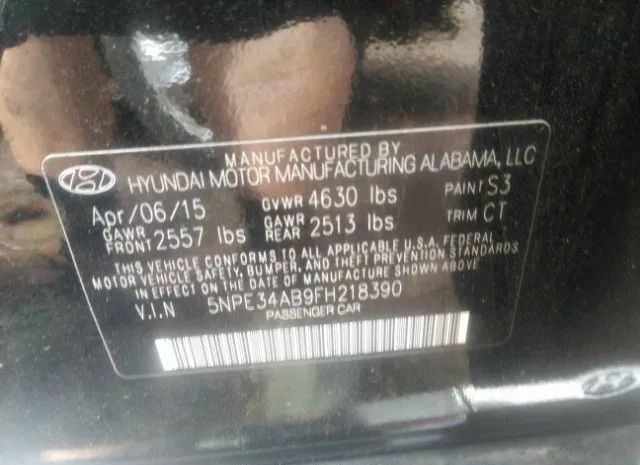 Photo 8 VIN: 5NPE34AB9FH218390 - HYUNDAI SONATA 