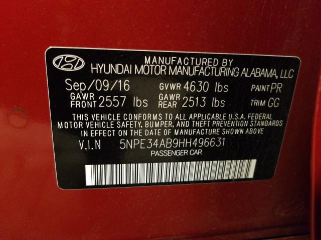 Photo 9 VIN: 5NPE34AB9HH496631 - HYUNDAI SONATA SPO 