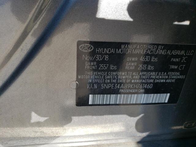 Photo 9 VIN: 5NPE34AB9KH761460 - HYUNDAI SONATA LIM 