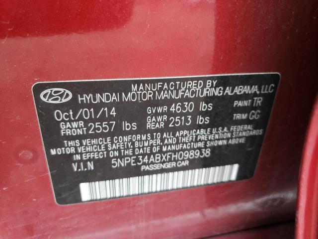 Photo 11 VIN: 5NPE34ABXFH098938 - HYUNDAI SONATA SPO 