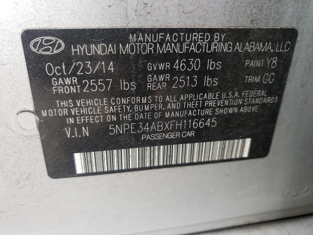 Photo 9 VIN: 5NPE34ABXFH116645 - HYUNDAI SONATA SPO 