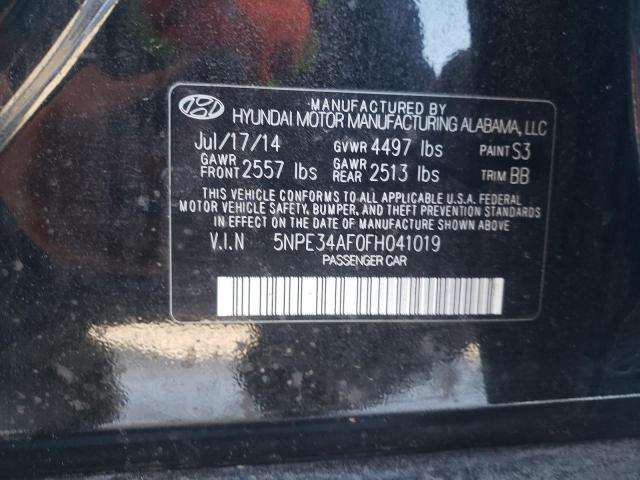 Photo 9 VIN: 5NPE34AF0FH041019 - HYUNDAI SONATA SPO 