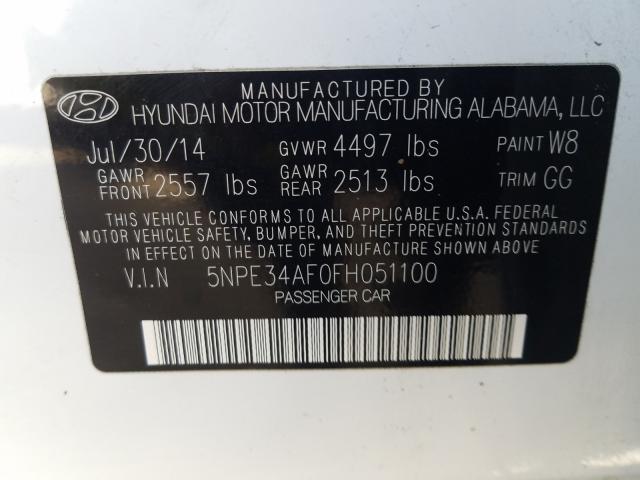 Photo 9 VIN: 5NPE34AF0FH051100 - HYUNDAI SONATA SPO 