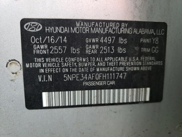 Photo 9 VIN: 5NPE34AF0FH111747 - HYUNDAI SONATA 