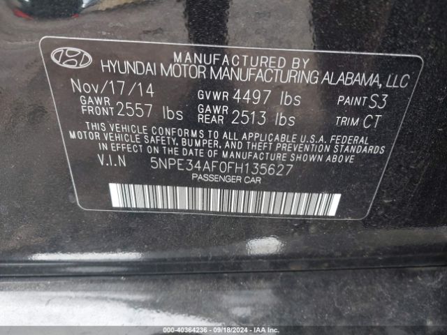 Photo 8 VIN: 5NPE34AF0FH135627 - HYUNDAI SONATA 