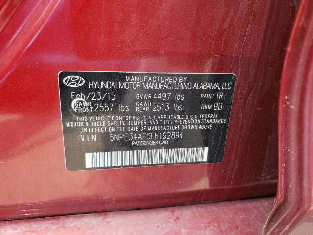 Photo 11 VIN: 5NPE34AF0FH192894 - HYUNDAI SONATA 