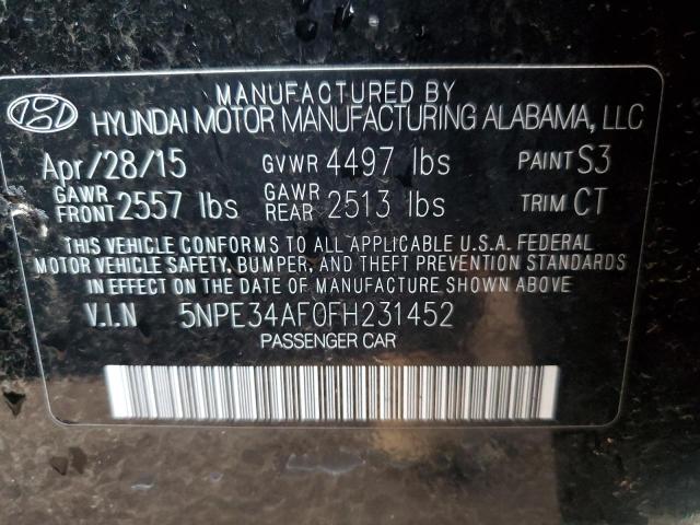 Photo 9 VIN: 5NPE34AF0FH231452 - HYUNDAI SONATA SPO 