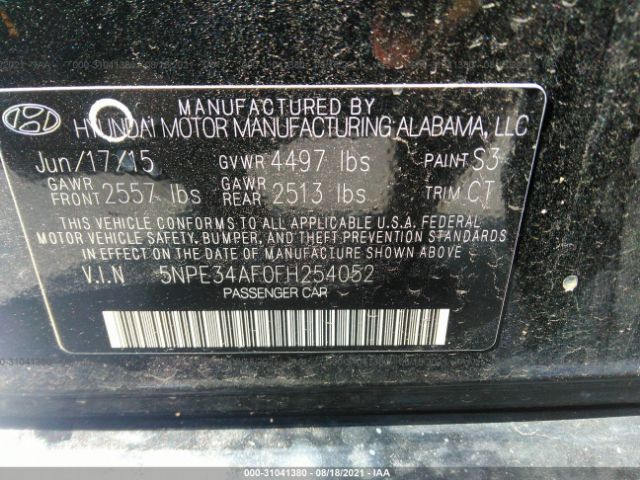 Photo 8 VIN: 5NPE34AF0FH254052 - HYUNDAI SONATA 