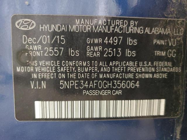 Photo 11 VIN: 5NPE34AF0GH356064 - HYUNDAI SONATA SPO 