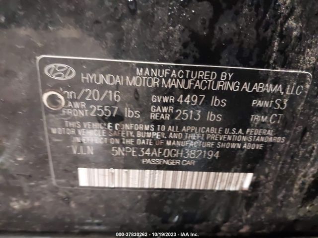 Photo 8 VIN: 5NPE34AF0GH382194 - HYUNDAI SONATA 