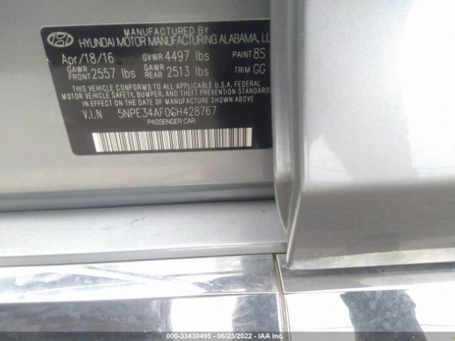 Photo 8 VIN: 5NPE34AF0GH428767 - HYUNDAI SONATA 