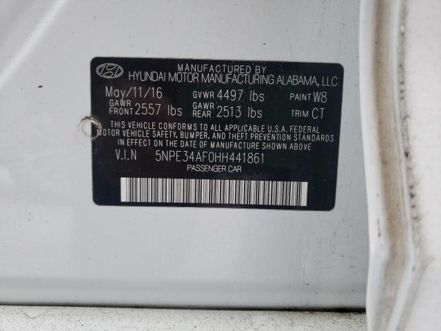 Photo 9 VIN: 5NPE34AF0HH441861 - HYUNDAI SONATA SPO 