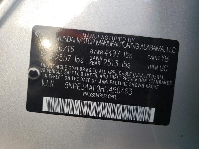 Photo 9 VIN: 5NPE34AF0HH450463 - HYUNDAI SONATA SPO 