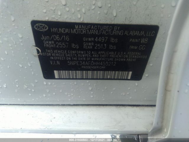 Photo 8 VIN: 5NPE34AF0HH455212 - HYUNDAI SONATA 