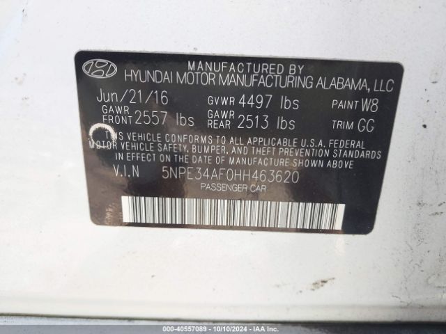 Photo 8 VIN: 5NPE34AF0HH463620 - HYUNDAI SONATA 