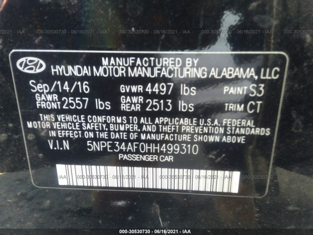 Photo 8 VIN: 5NPE34AF0HH499310 - HYUNDAI SONATA 