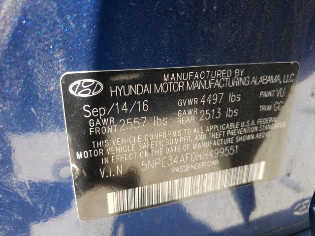 Photo 9 VIN: 5NPE34AF0HH499551 - HYUNDAI SONATA 