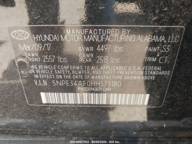 Photo 8 VIN: 5NPE34AF0HH573180 - HYUNDAI SONATA 