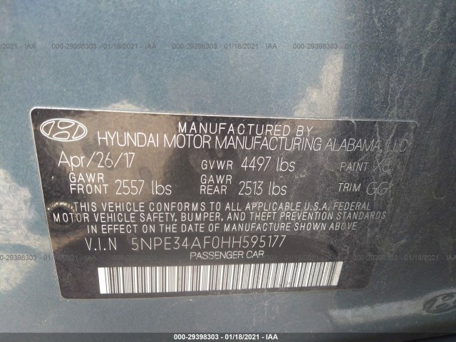 Photo 8 VIN: 5NPE34AF0HH595177 - HYUNDAI SONATA 