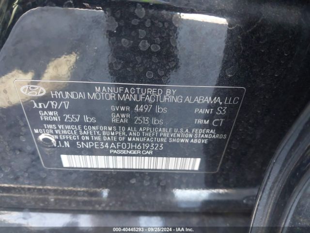 Photo 8 VIN: 5NPE34AF0JH619323 - HYUNDAI SONATA 