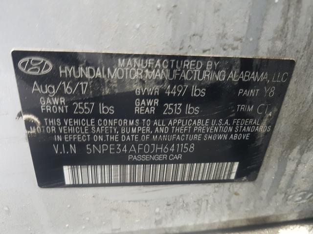 Photo 9 VIN: 5NPE34AF0JH641158 - HYUNDAI SONATA SPO 