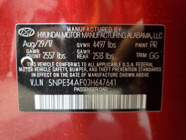 Photo 12 VIN: 5NPE34AF0JH647641 - HYUNDAI SONATA SPO 