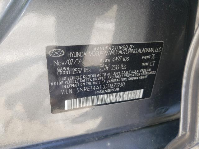 Photo 9 VIN: 5NPE34AF0JH671230 - HYUNDAI SONATA SPO 