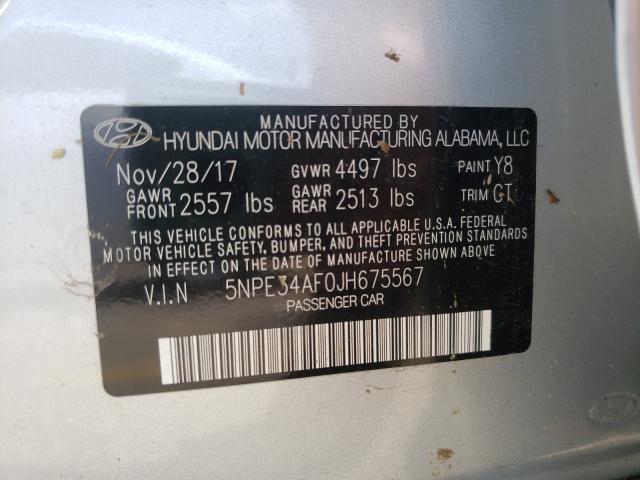 Photo 9 VIN: 5NPE34AF0JH675567 - HYUNDAI SONATA SPO 