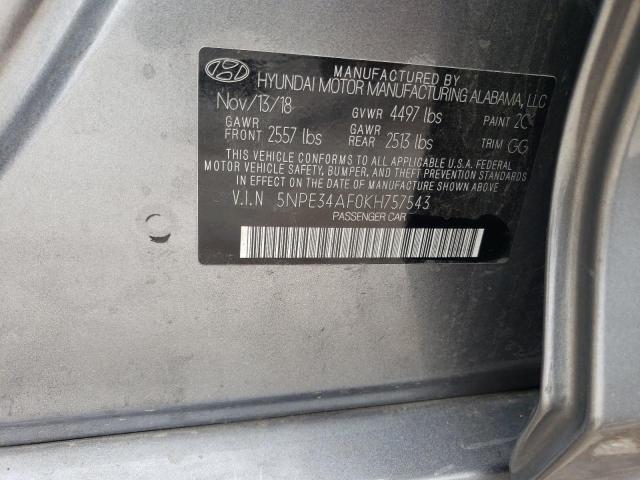 Photo 9 VIN: 5NPE34AF0KH757543 - HYUNDAI SONATA LIM 